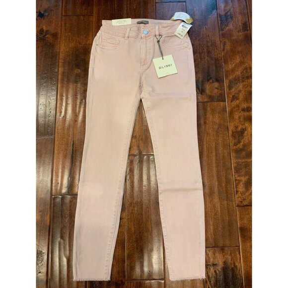 DL1961 “Florence Ankle” Pink Mid-Rise Instascuplt Skinny Jeans, Size 25 NWT! - Picture 1 of 8